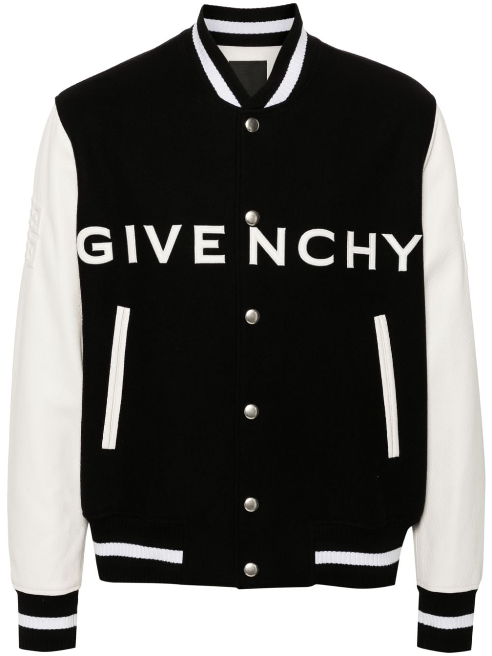 Givenchy Black Logo-Print Varsity Jacket image 0