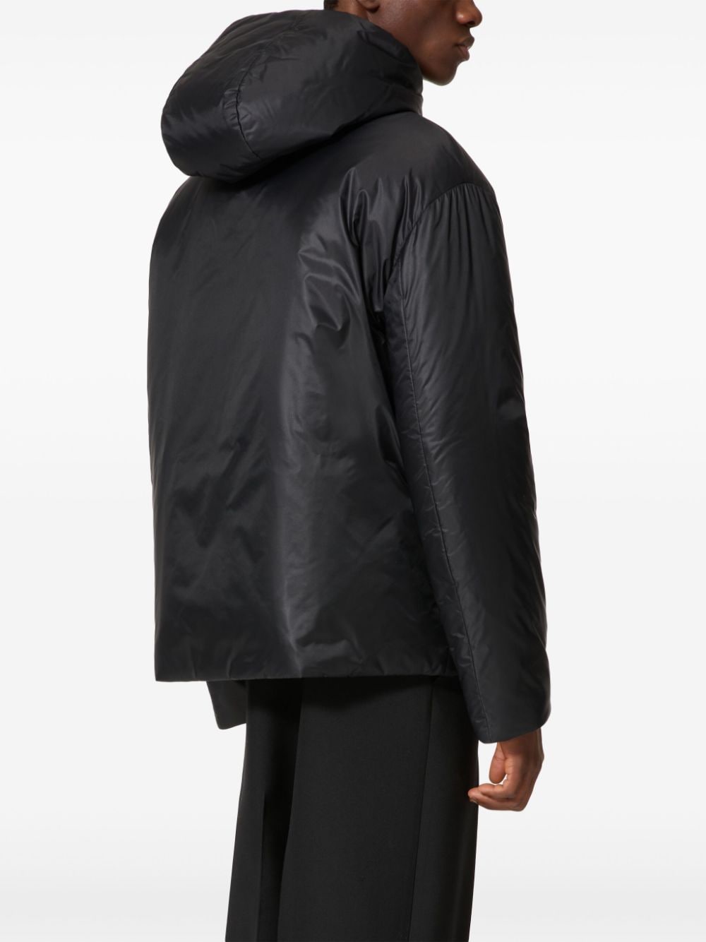 Valentino Black Padded Coat with Drawstring Hood image 2