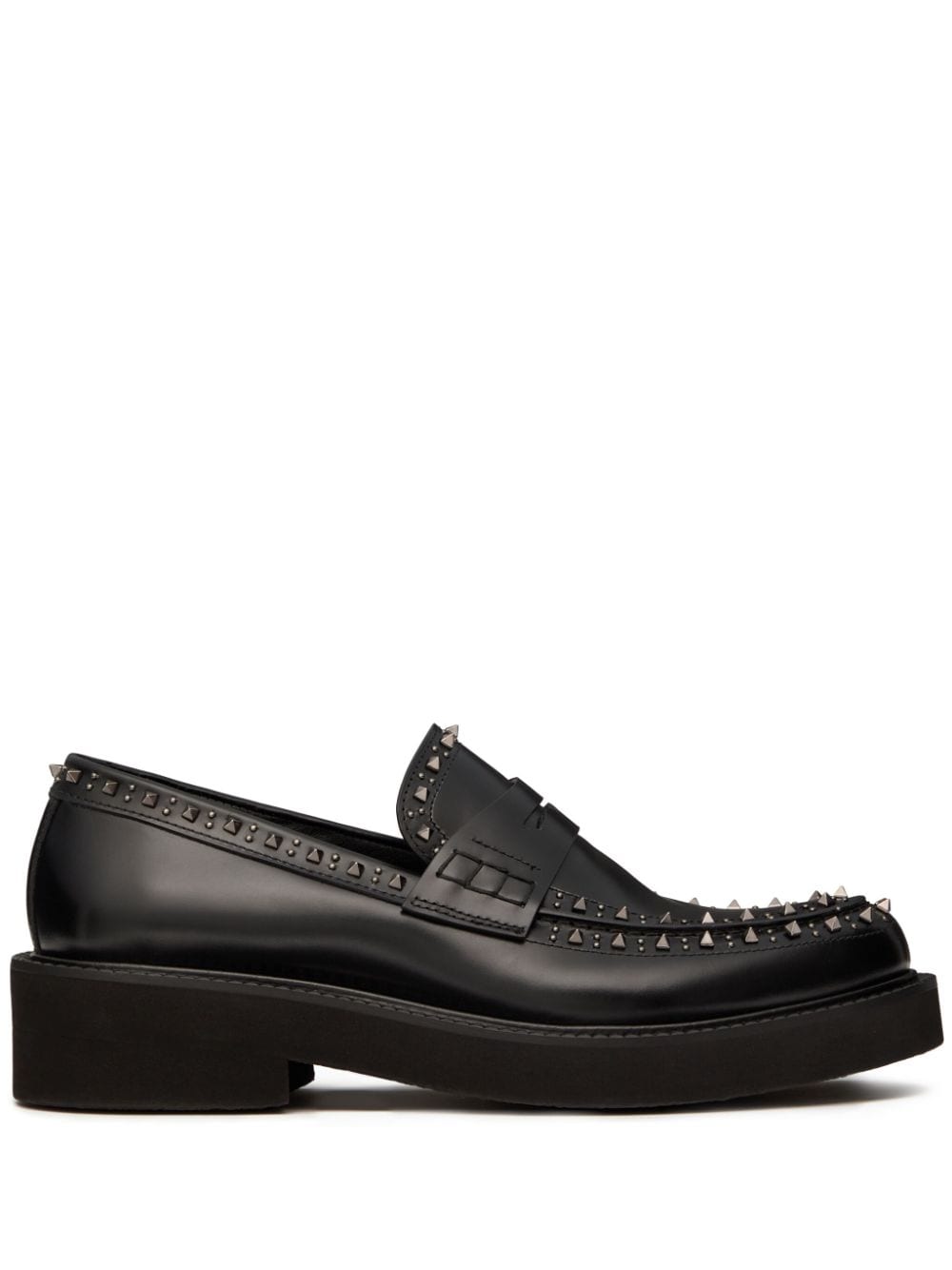 Valentino Garavani Rockstud Flat Shoes - Black Calf Leather image 0