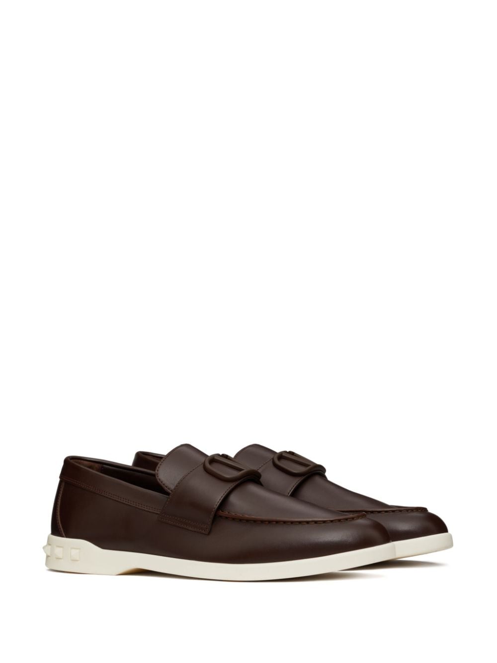 Valentino Garavani Brown Leather VLogo Signature Sneakers image 2