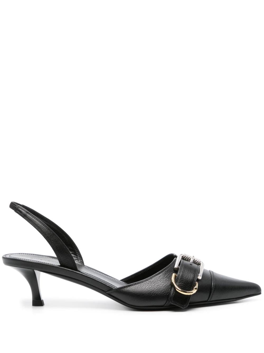 Givenchy Slingback Pointed Toe Heels with Buckle Detail - Black image 0