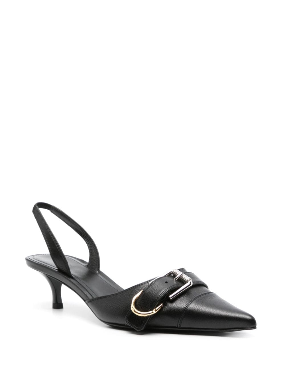 Givenchy Slingback Pointed Toe Heels with Buckle Detail - Black image 3