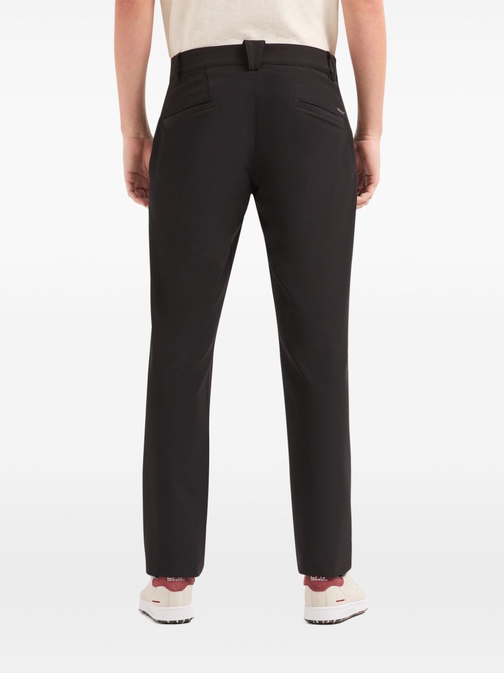 EA7 Black Stretch Trousers with Side Logo Print image 2