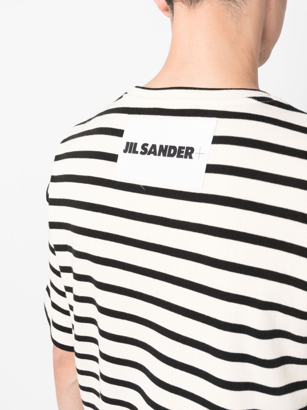 JIL SANDER PLUS Striped Cotton T-Shirt - Beige image 2