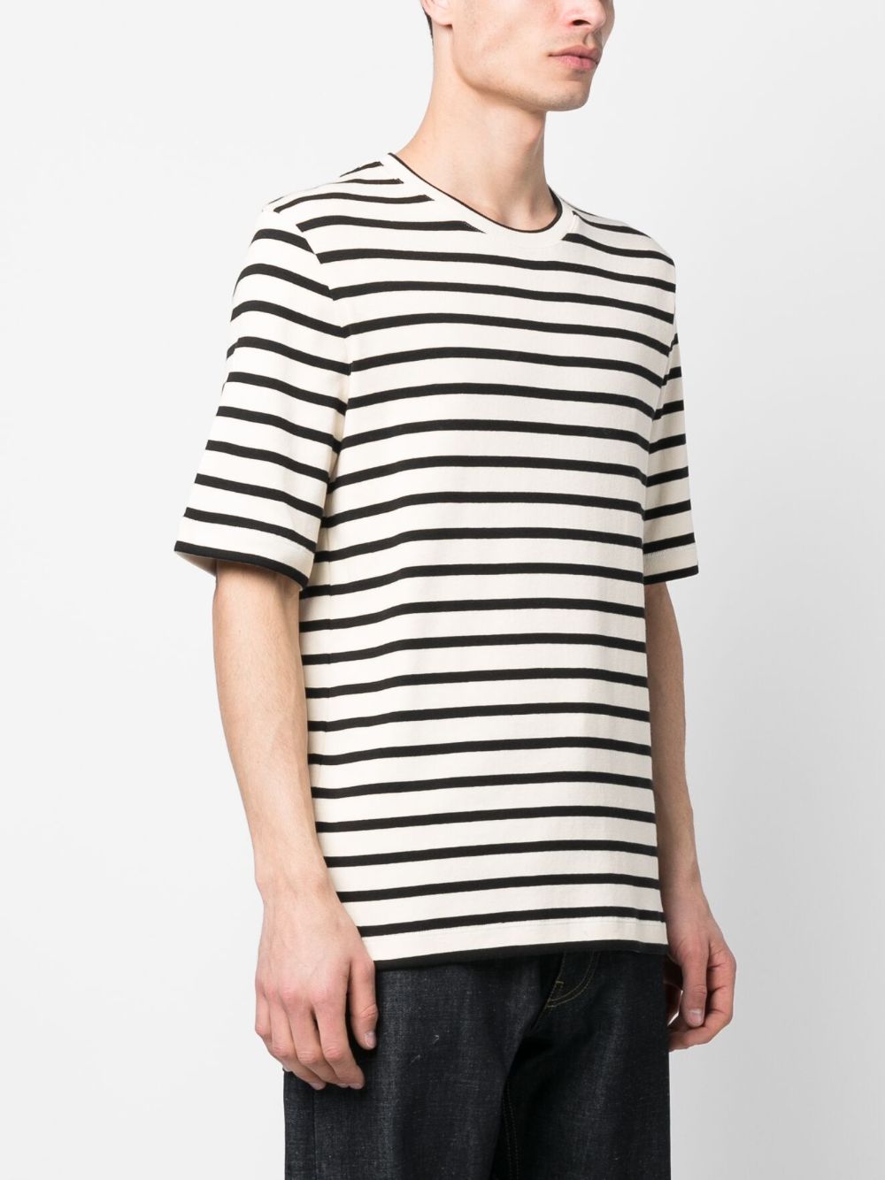 JIL SANDER PLUS Striped Cotton T-Shirt - Beige image 3