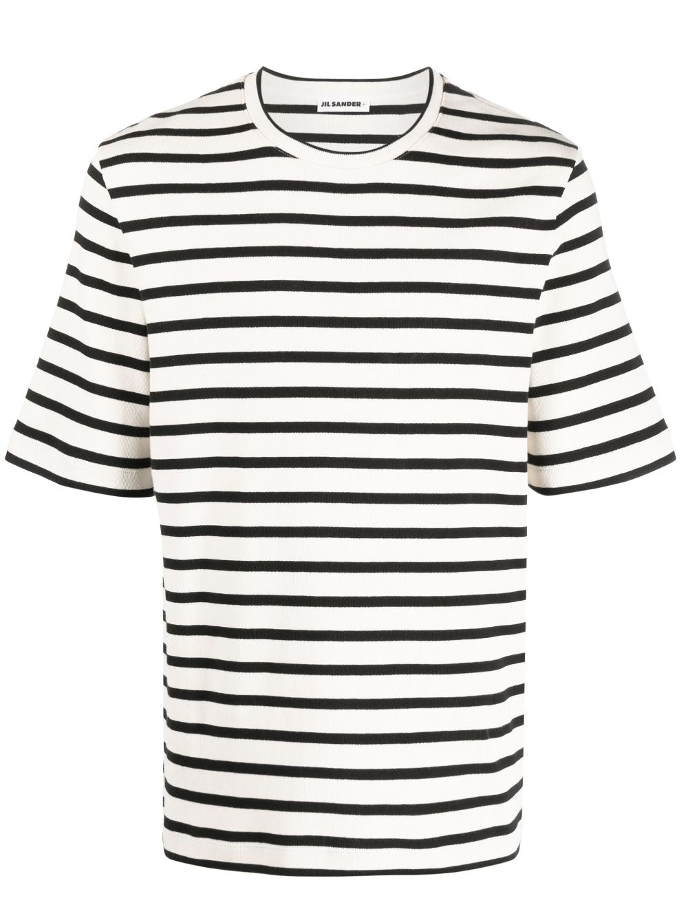 JIL SANDER PLUS Striped Cotton T-Shirt - Beige image 0