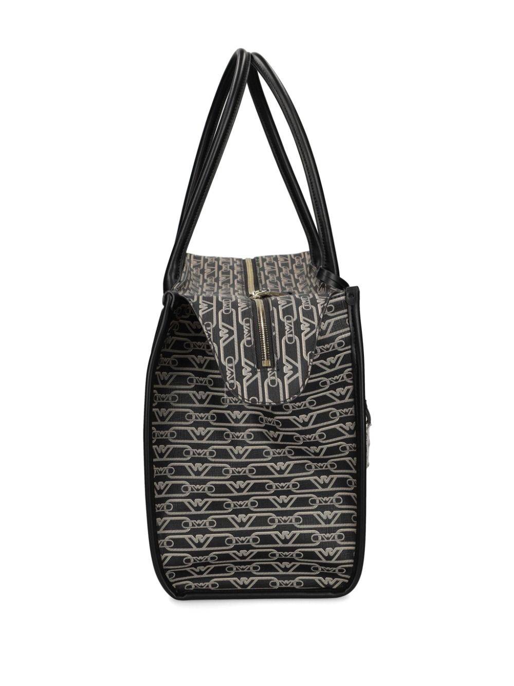 Emporio Armani Black Jacquard Logo Tote Bag image 1