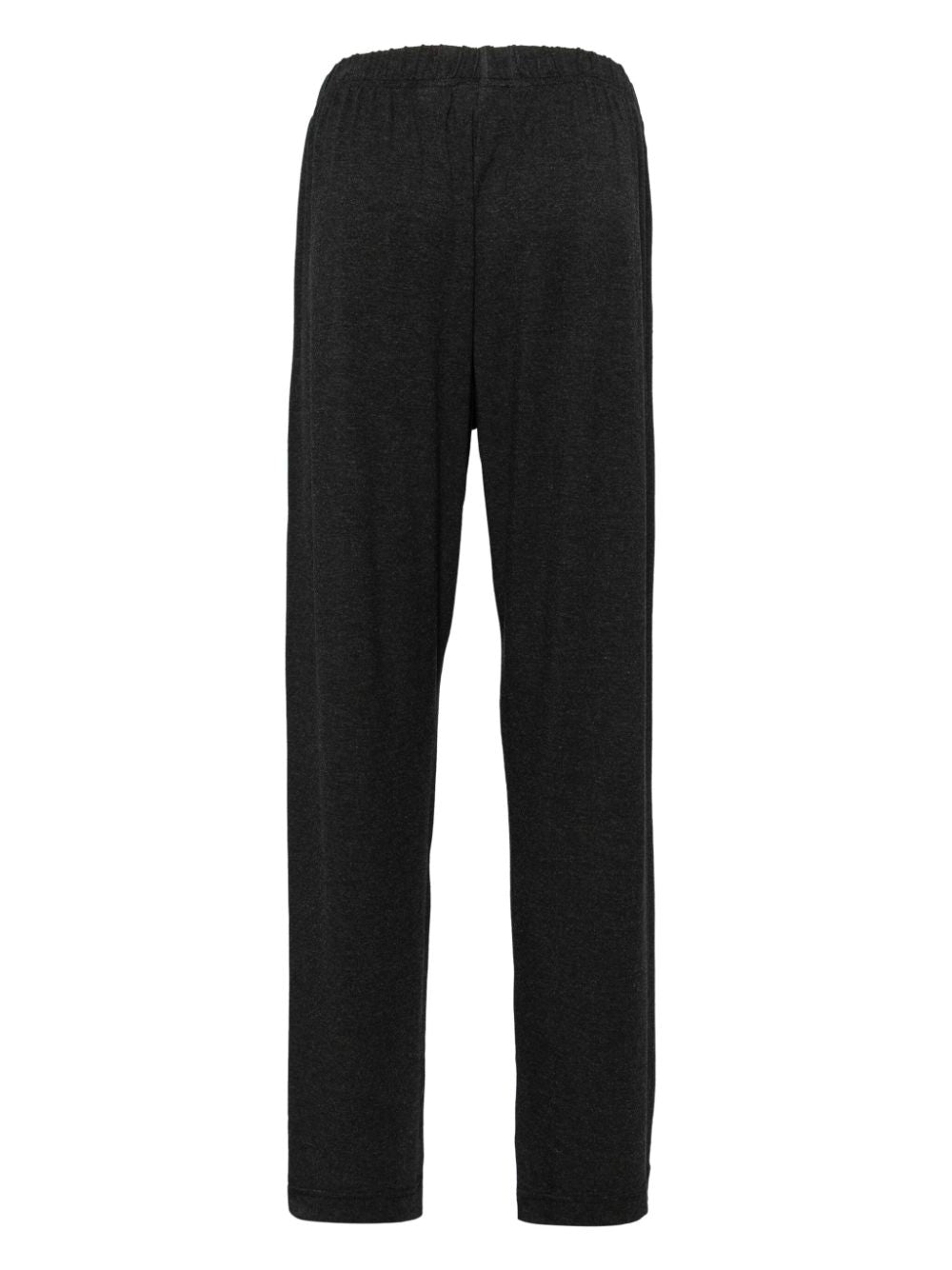 Emporio Armani Black Straight Leg Trousers with Embroidered Logo image 1