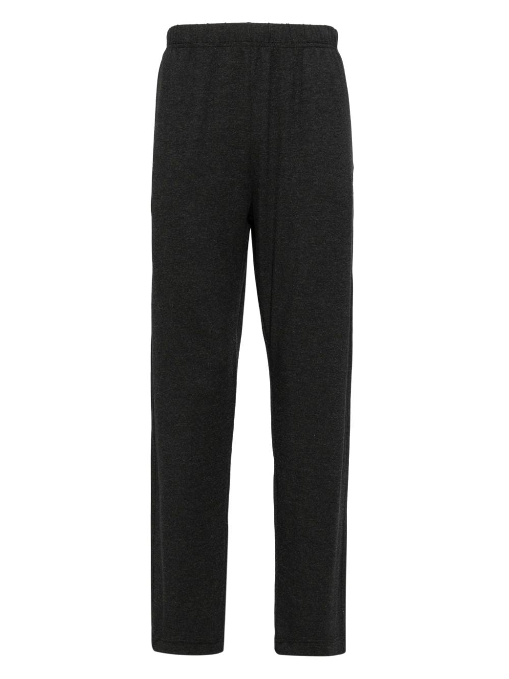 Emporio Armani Black Straight Leg Trousers with Embroidered Logo image 0