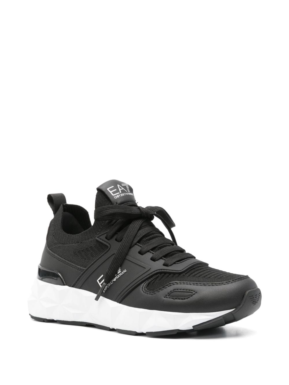 EA7 Black Faux Leather Sneakers image 2