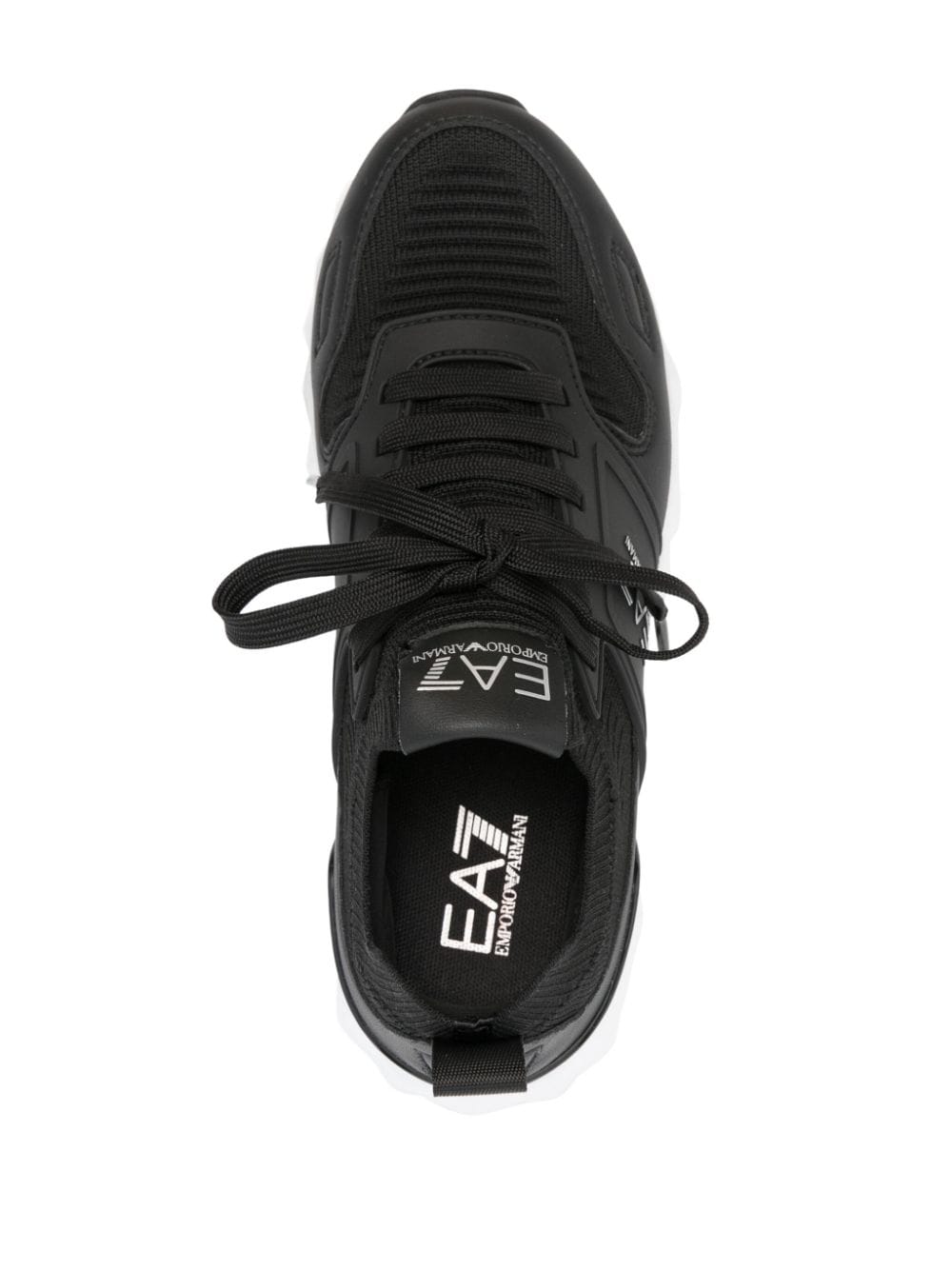 EA7 Black Faux Leather Sneakers image 3