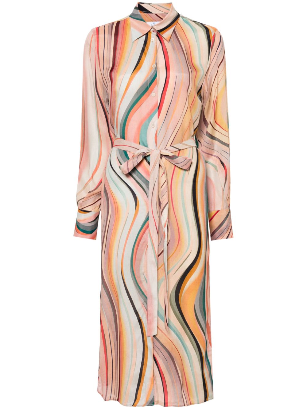 PS by Paul Smith Multicolor Artist Stripe Crepe Dress image 0