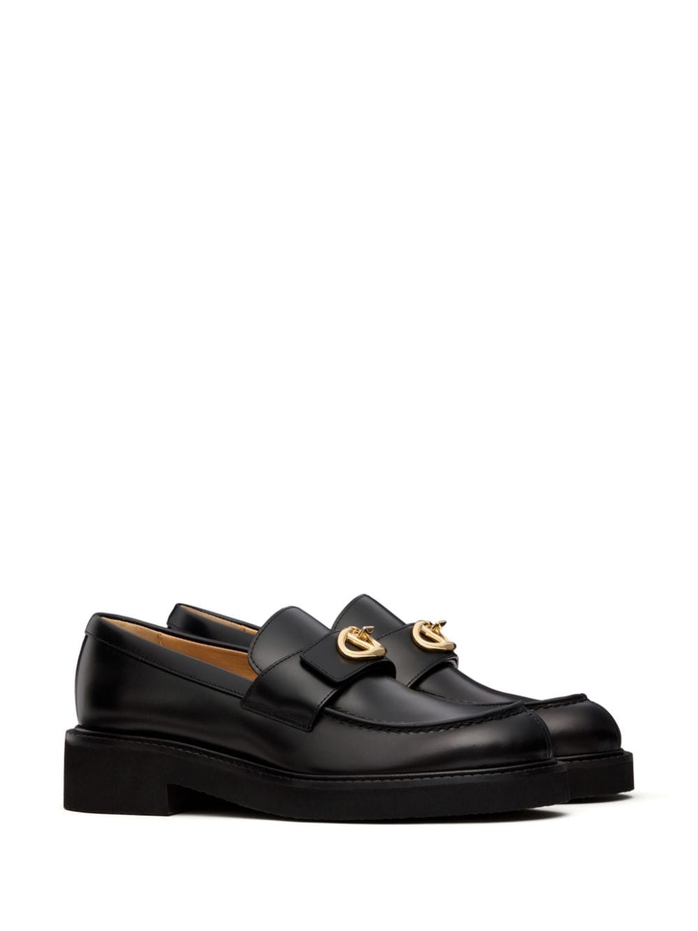 Valentino Garavani Black Leather Flat Shoes image 5