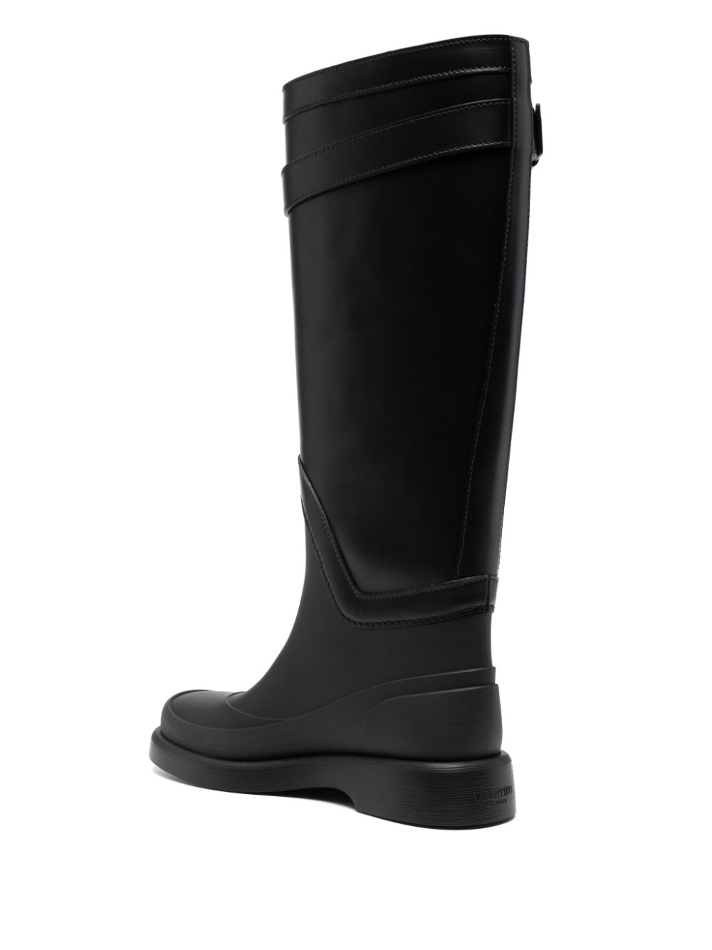 Valentino Garavani VLogo Signature Buckle-Strap Knee-High Boots - Black image 3