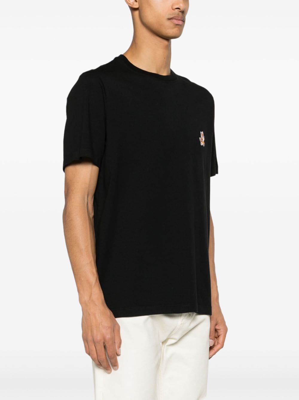 MAISON KITSUNE Fox Patch Black T-Shirt image 2