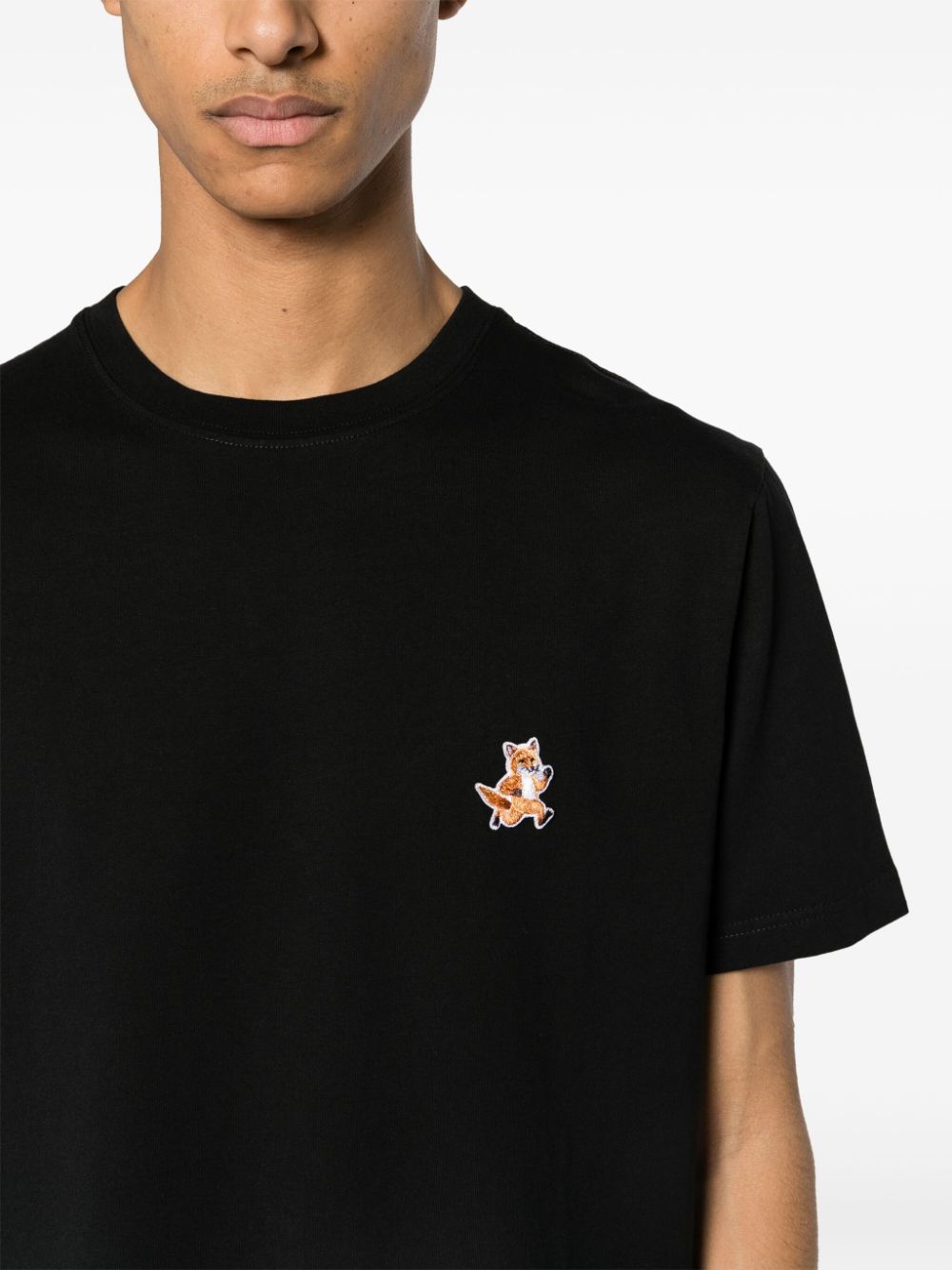 MAISON KITSUNE Fox Patch Black T-Shirt image 4