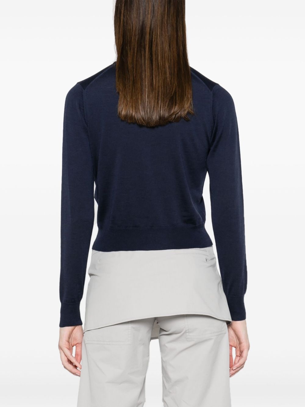 MAISON KITSUNÉ Blue Wool Sweater with Embroidered Logo image 1