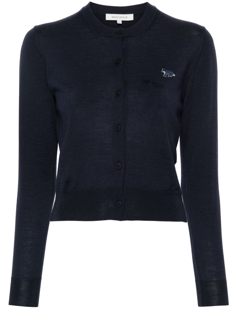 MAISON KITSUNÉ Blue Wool Sweater with Embroidered Logo image 0