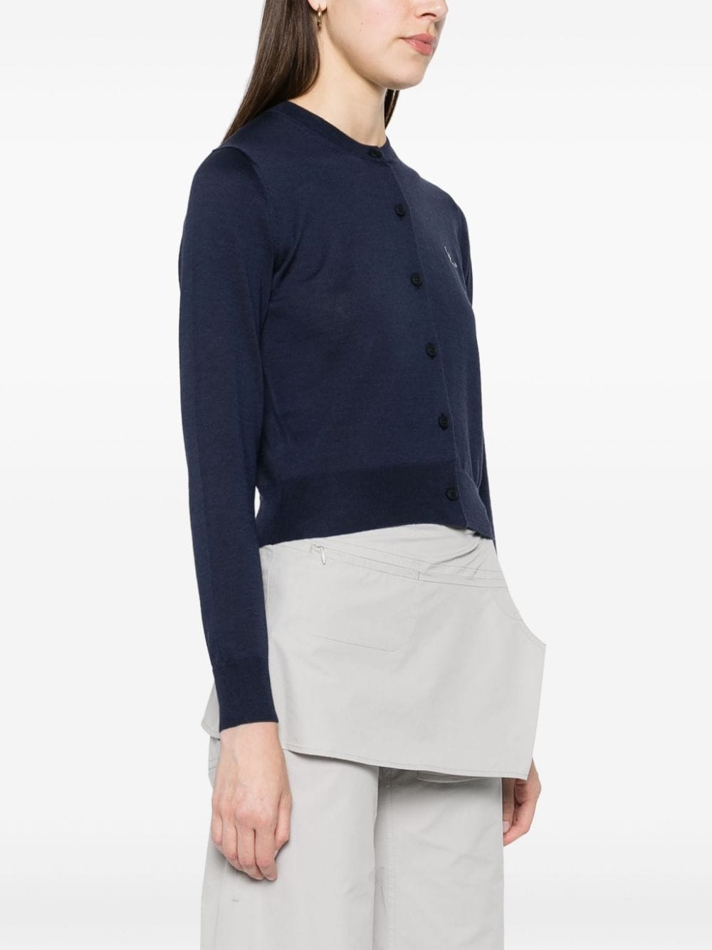 MAISON KITSUNÉ Blue Wool Sweater with Embroidered Logo image 3