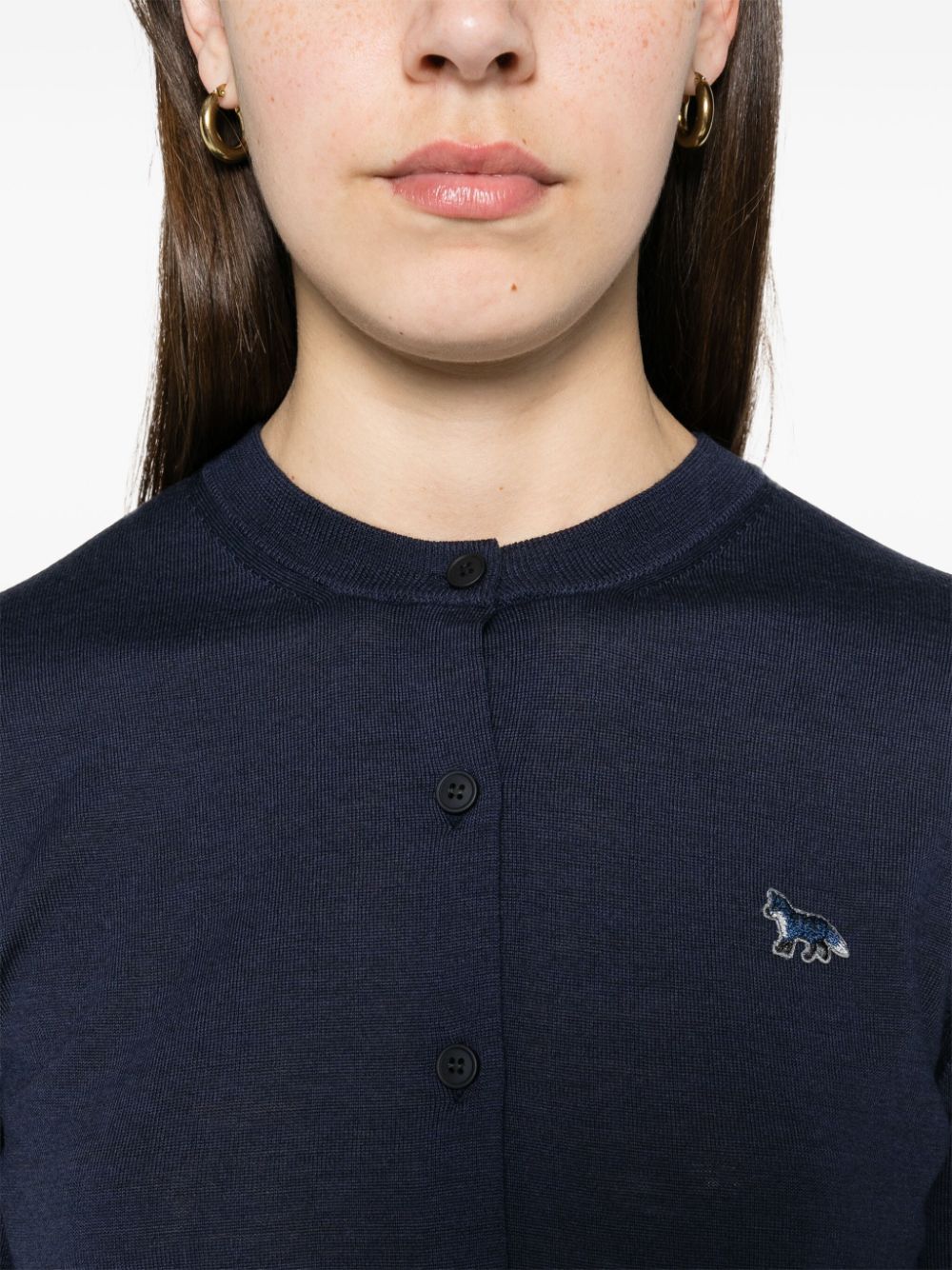 MAISON KITSUNÉ Blue Wool Sweater with Embroidered Logo image 4