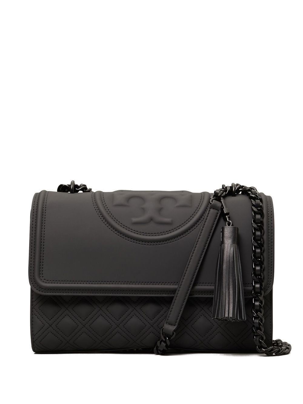 Tory Burch Black Embossed Logo Shoulder Bag image 0