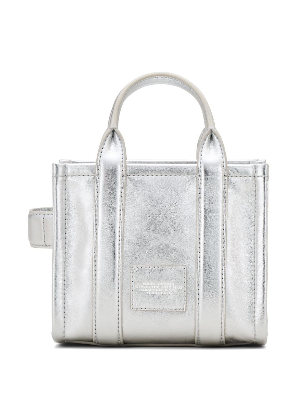 Marc Jacobs Silver-Tone Leather Shoulder Bag with Debossed Logo image 5