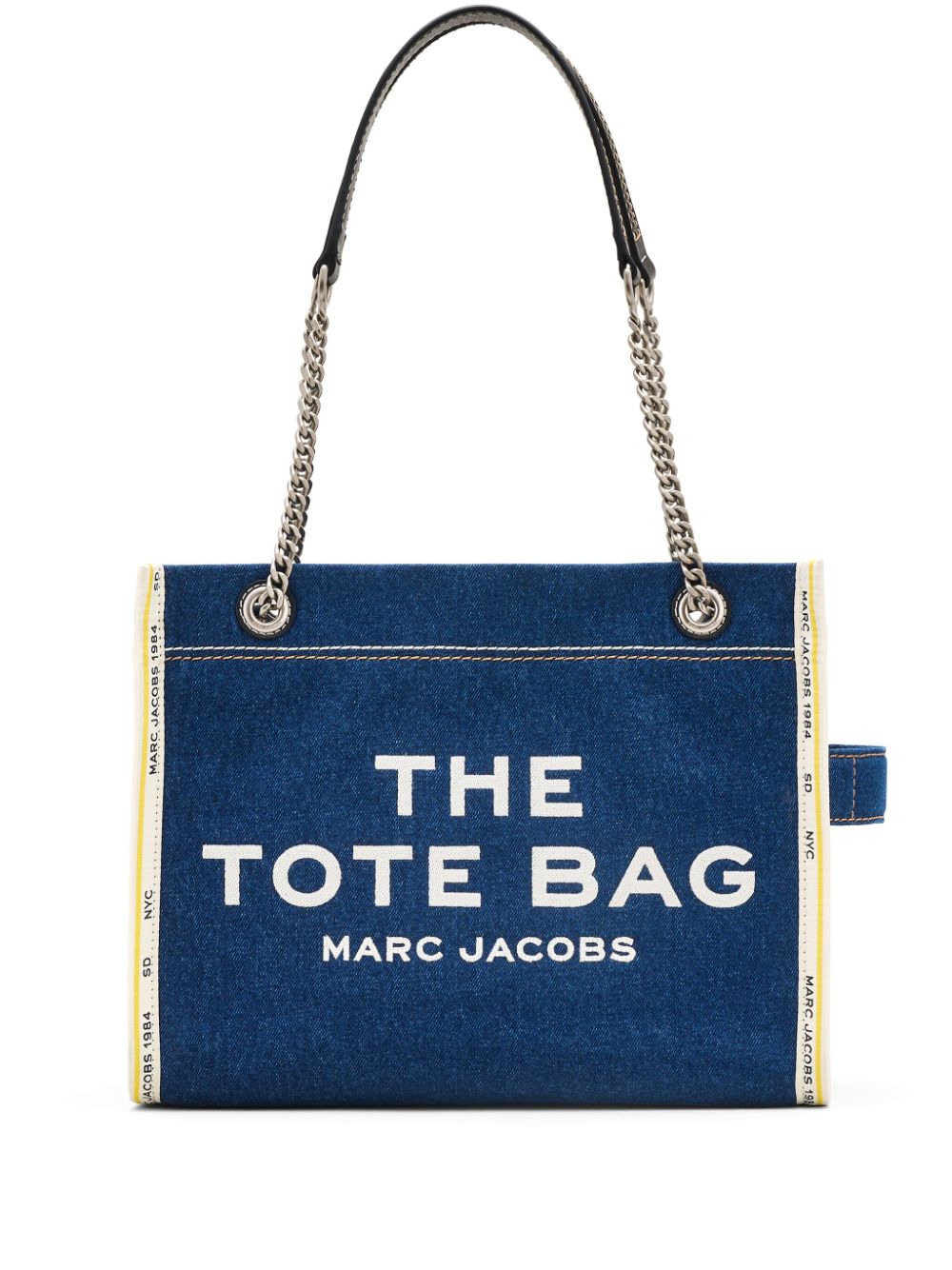 Marc Jacobs Blue Denim Embroidered Logo Tote Bag image 0