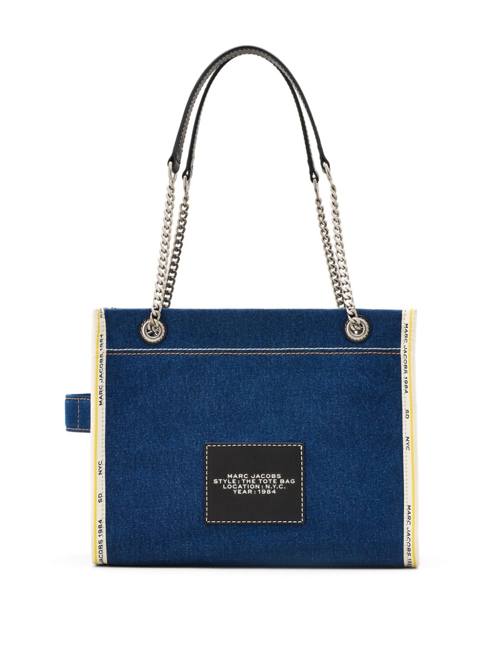 Marc Jacobs Blue Denim Embroidered Logo Tote Bag image 6