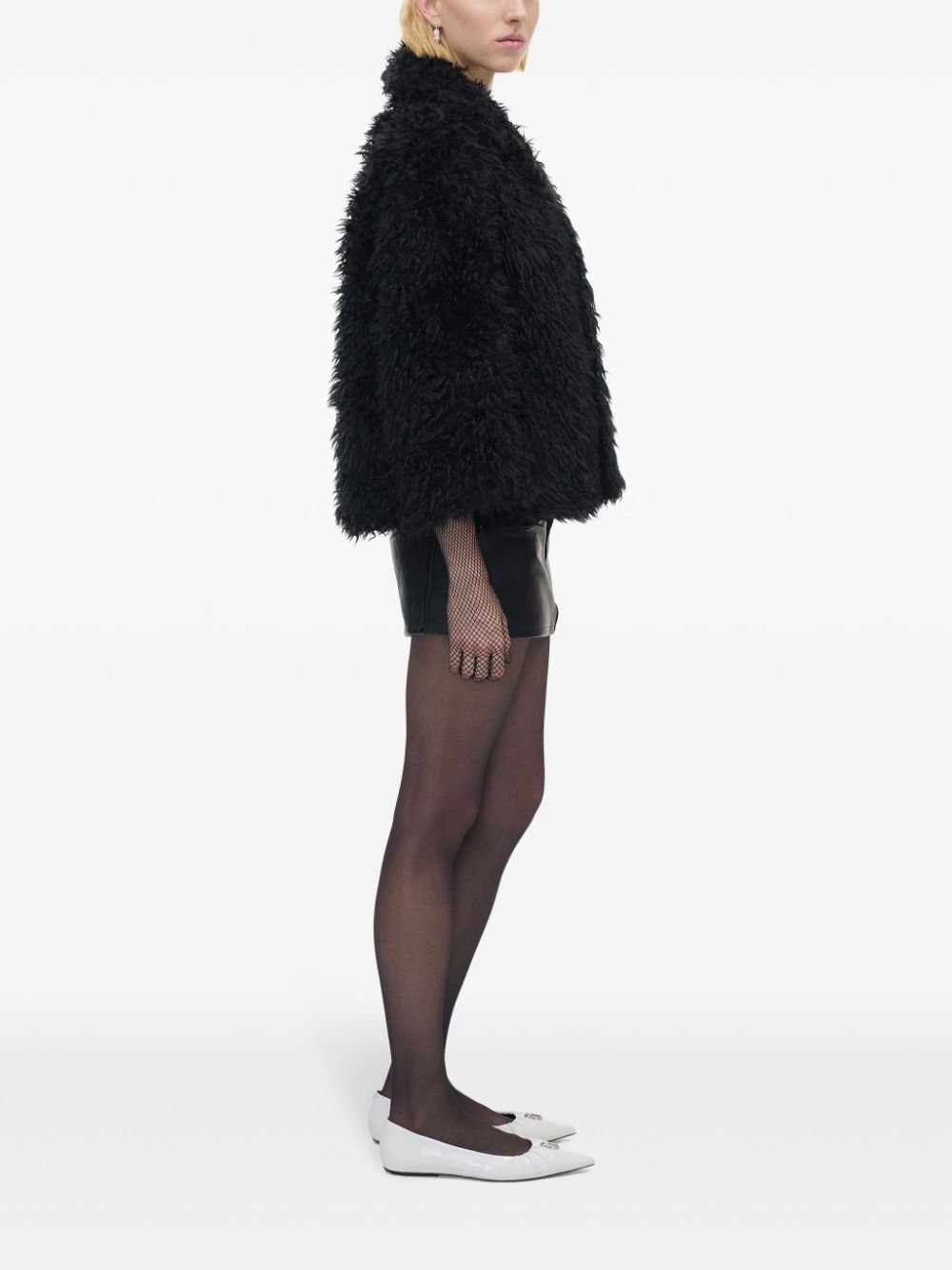 Marc Jacobs Black Faux Fur Jacket image 3