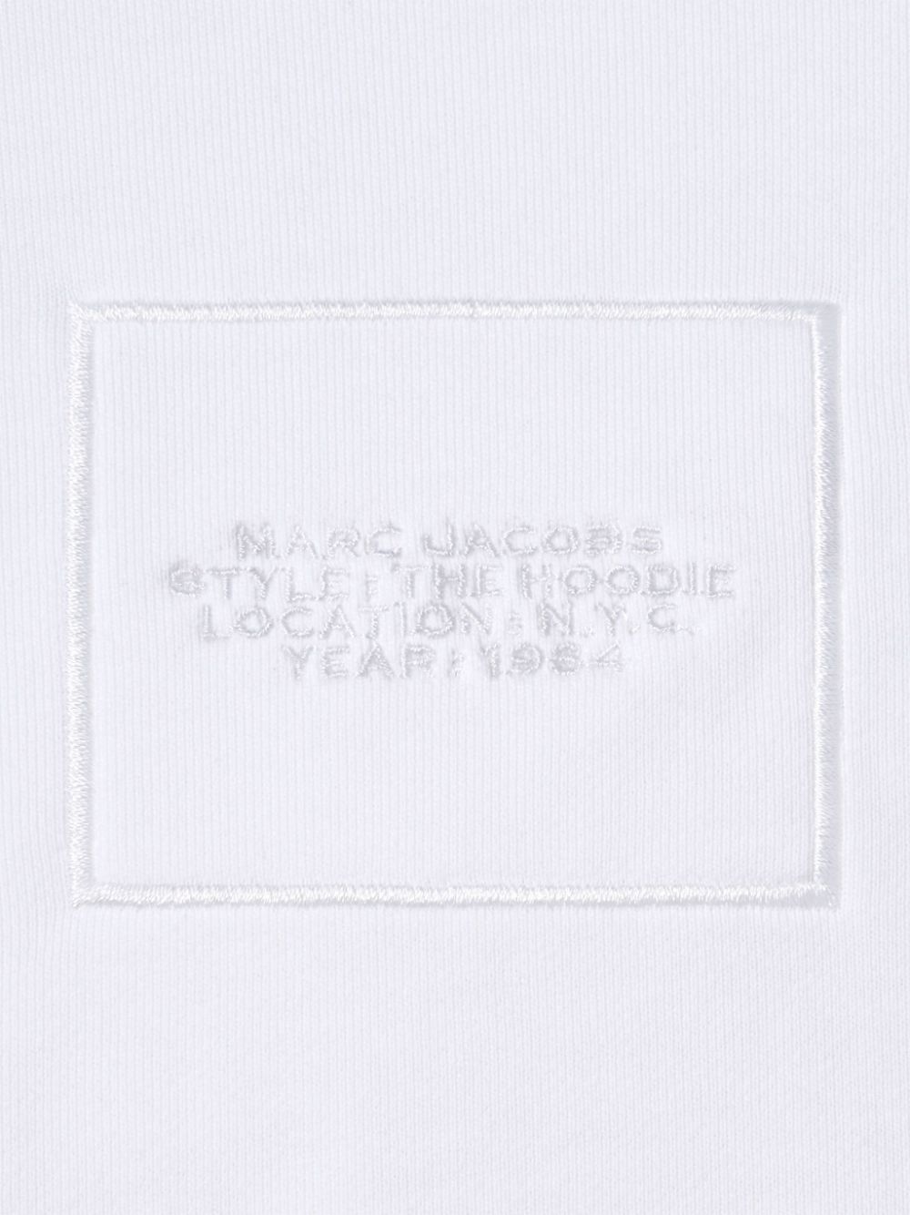 Marc Jacobs White Cotton Hoodie with Embroidered Logo image 1