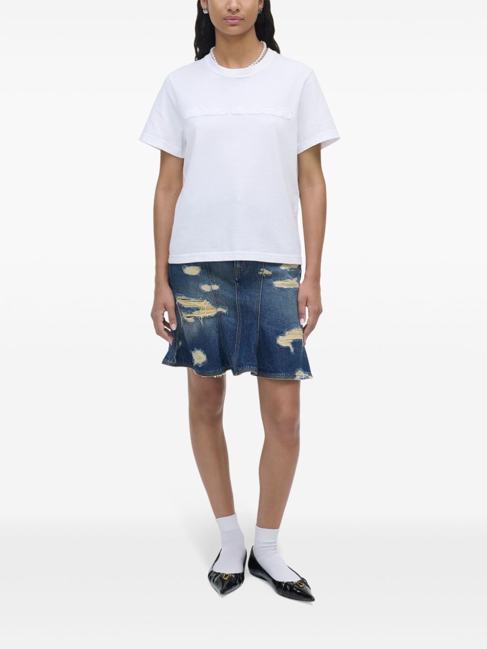 Marc Jacobs White Cotton T-Shirt with Logo image 2