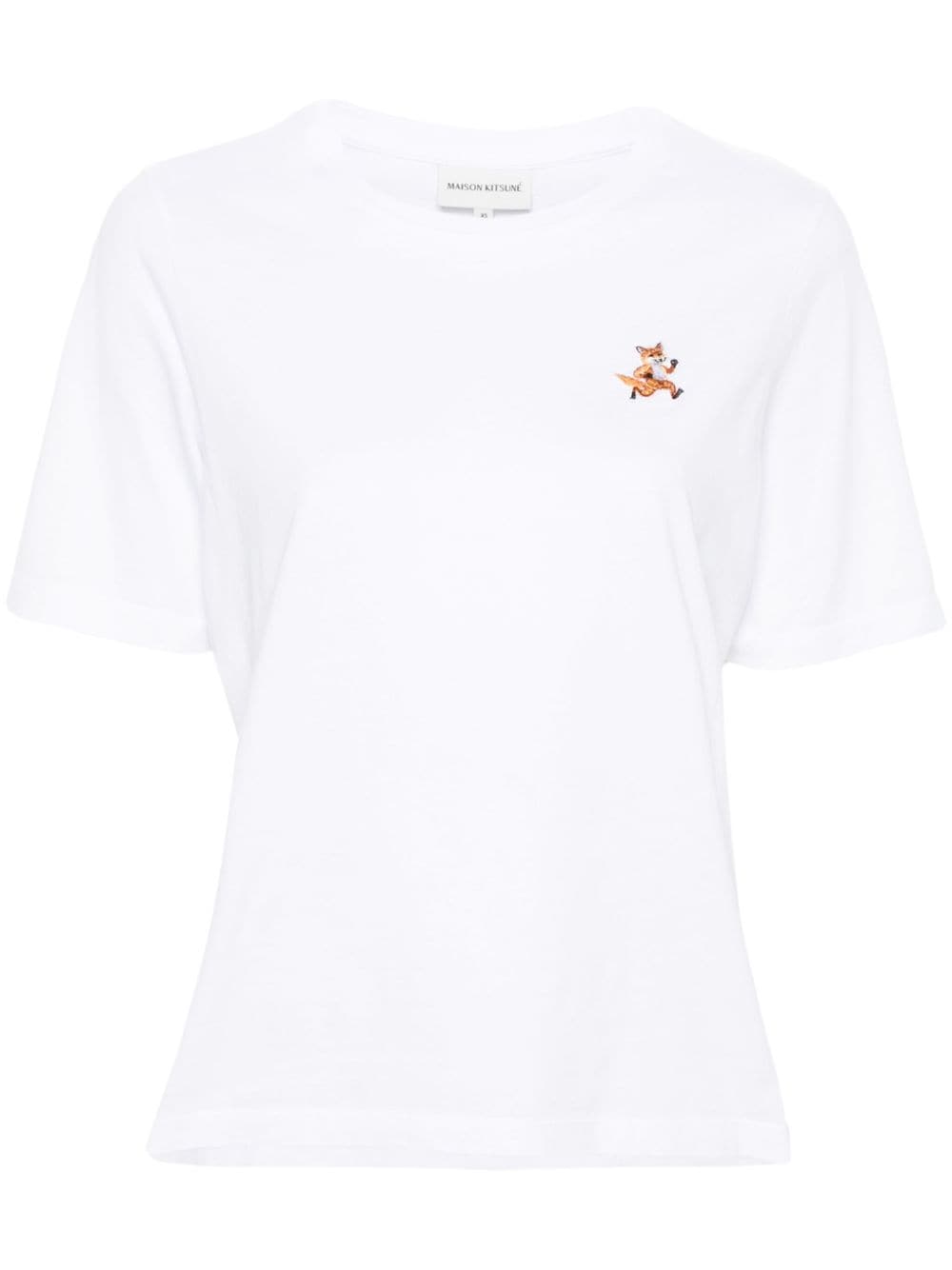 Maison Kitsune White T-Shirt with Speedy-Fox Applique image 0