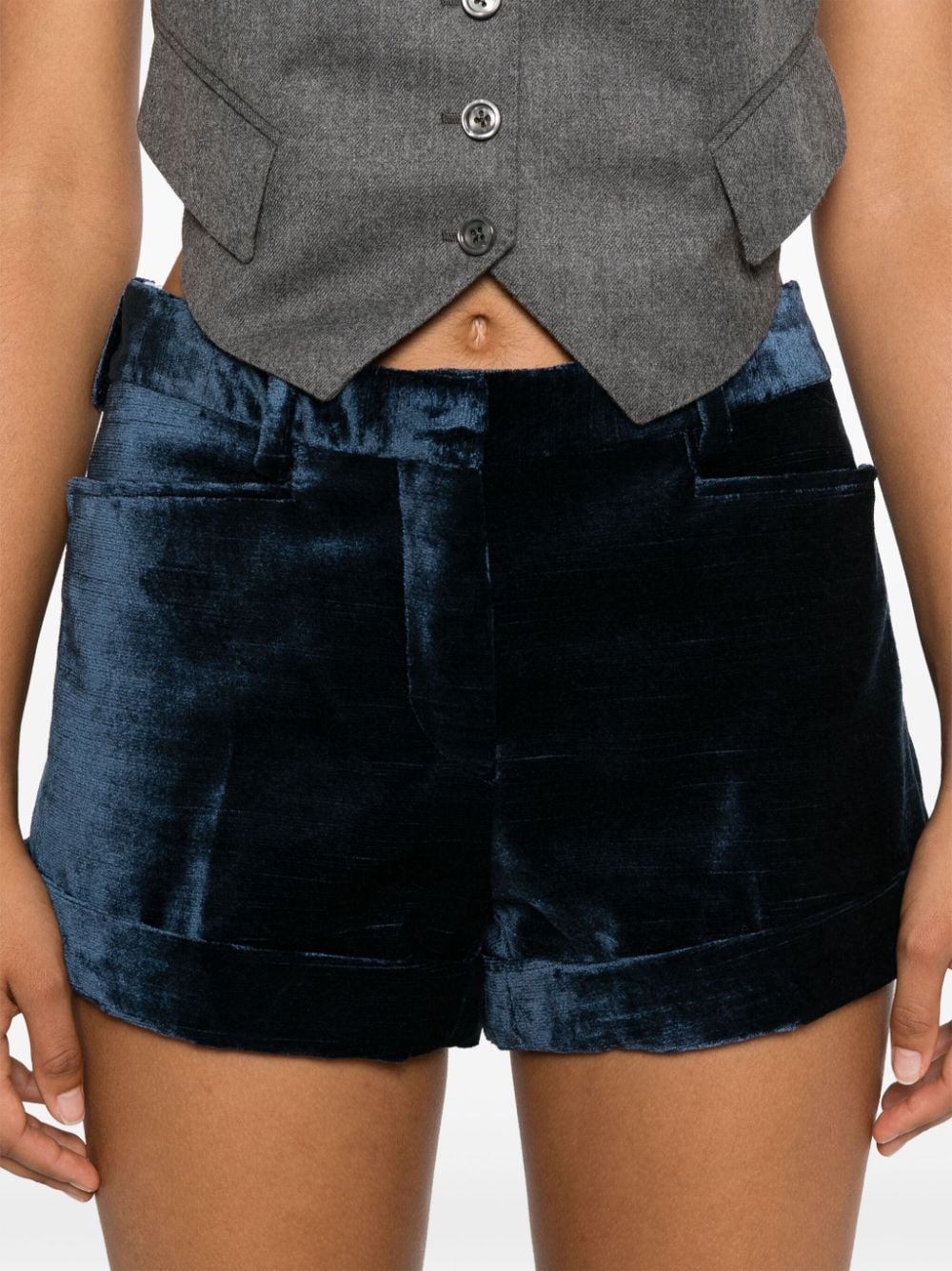 Tom Ford Midnight Blue Velvet Shorts image 2