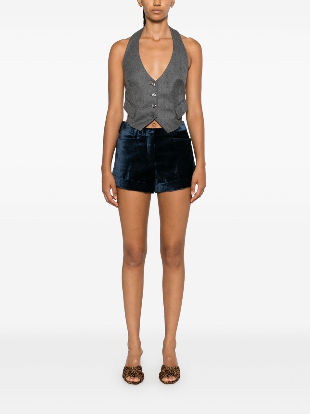 Tom Ford Midnight Blue Velvet Shorts image 3