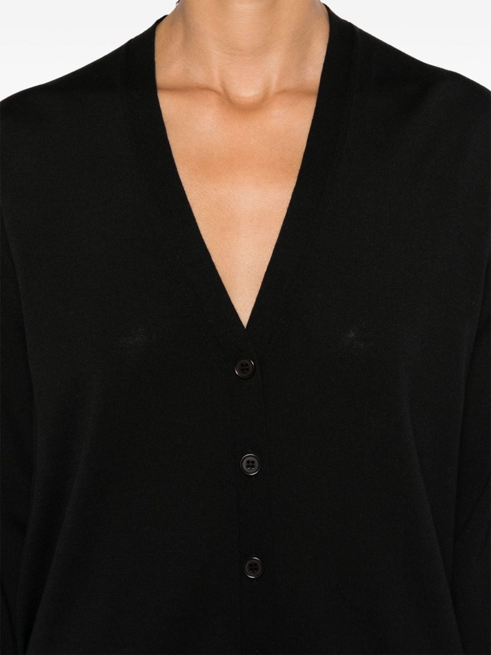 MRZ Black Virgin Wool V-Neck Sweater image 1