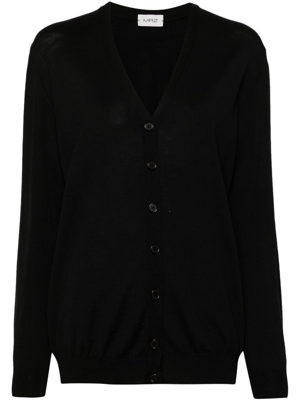 MRZ Black Virgin Wool V-Neck Sweater image 0