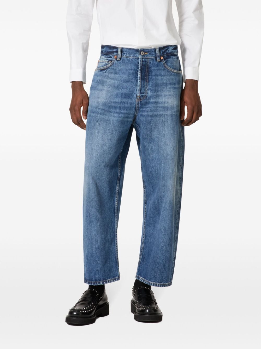 Valentino Blue Denim Jeans: Classic Fit, Premium Cotton image 2