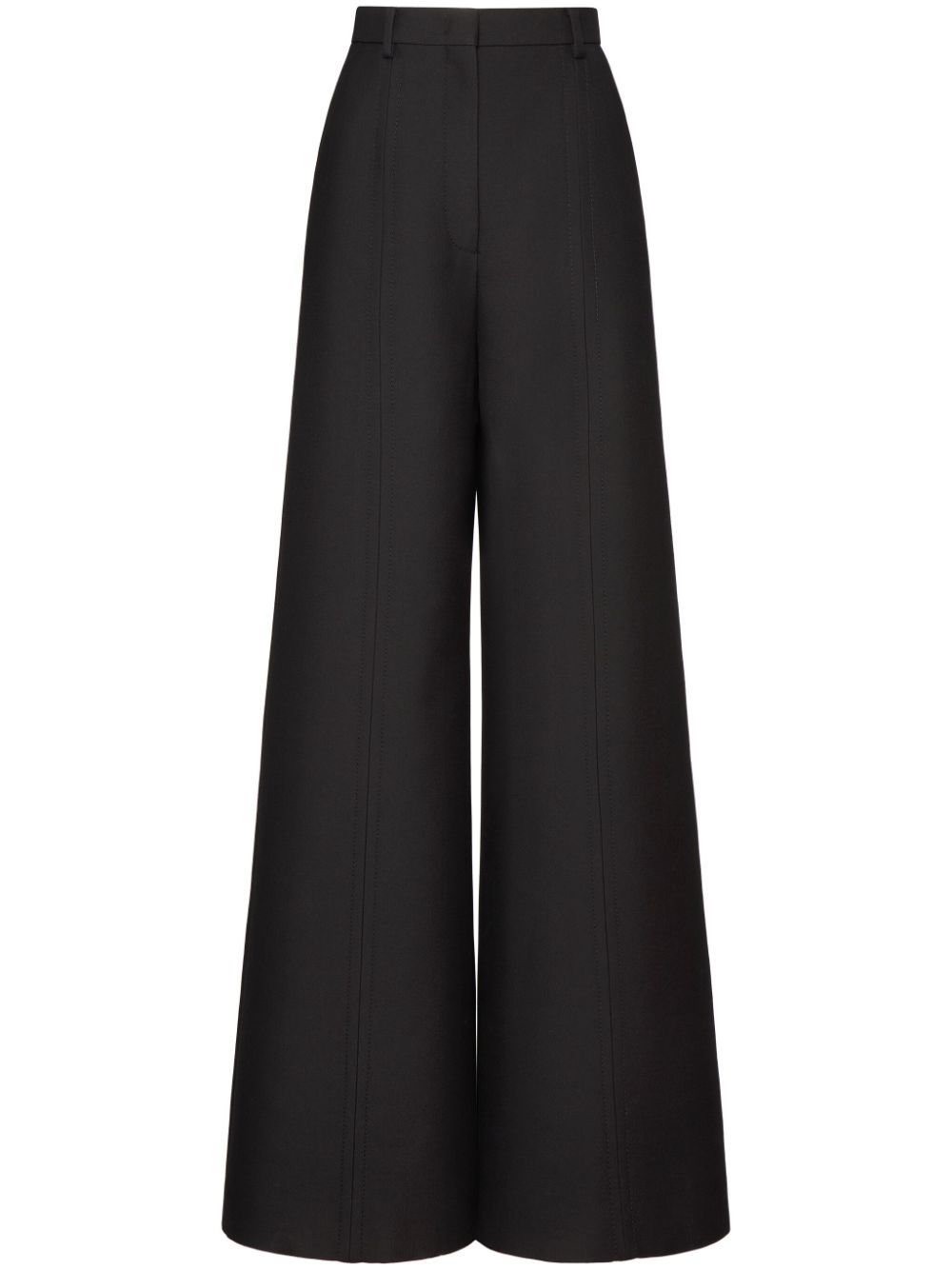 Valentino Black Virgin Wool-Silk Trousers image 0