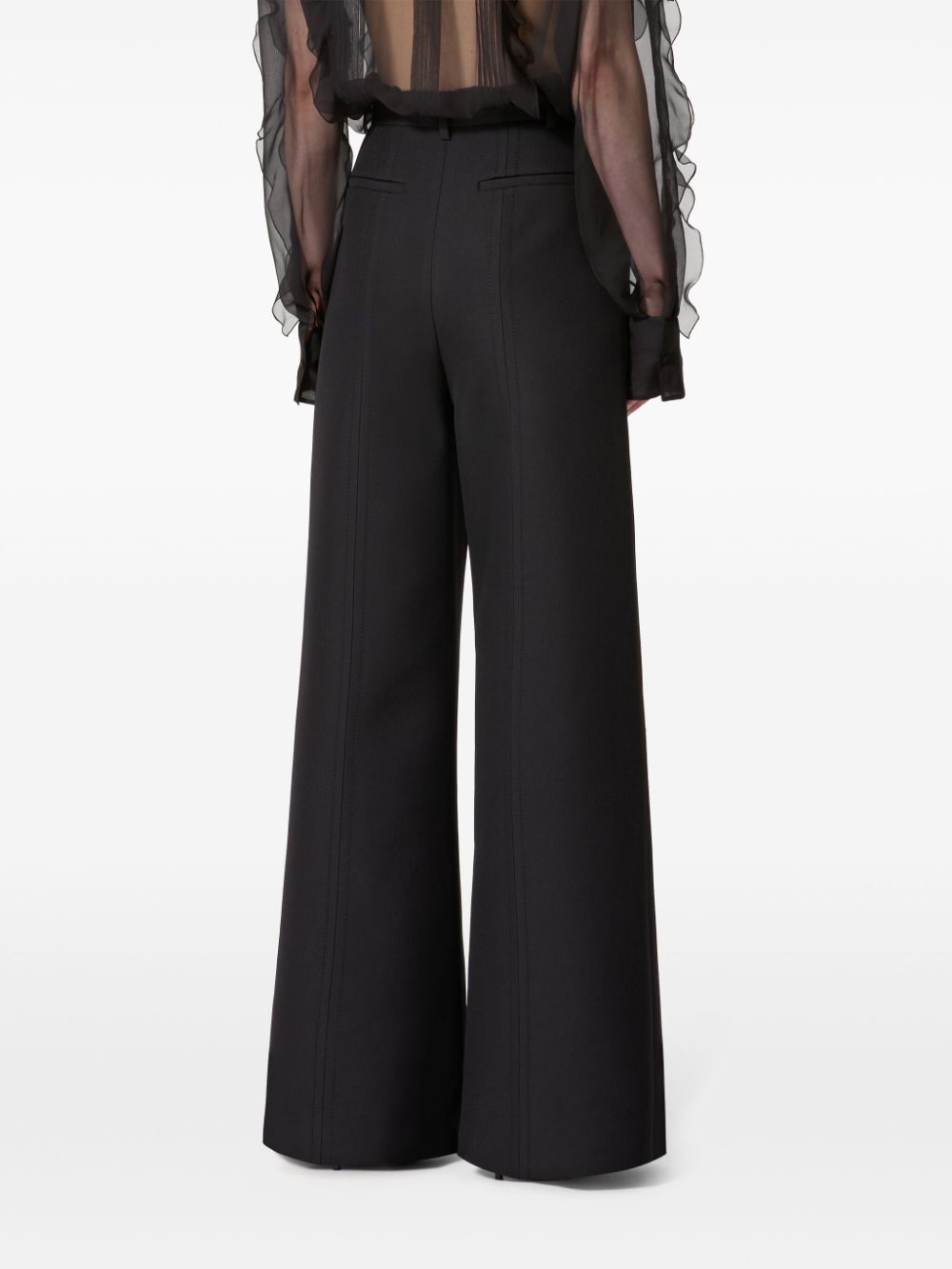 Valentino Black Virgin Wool-Silk Trousers image 1