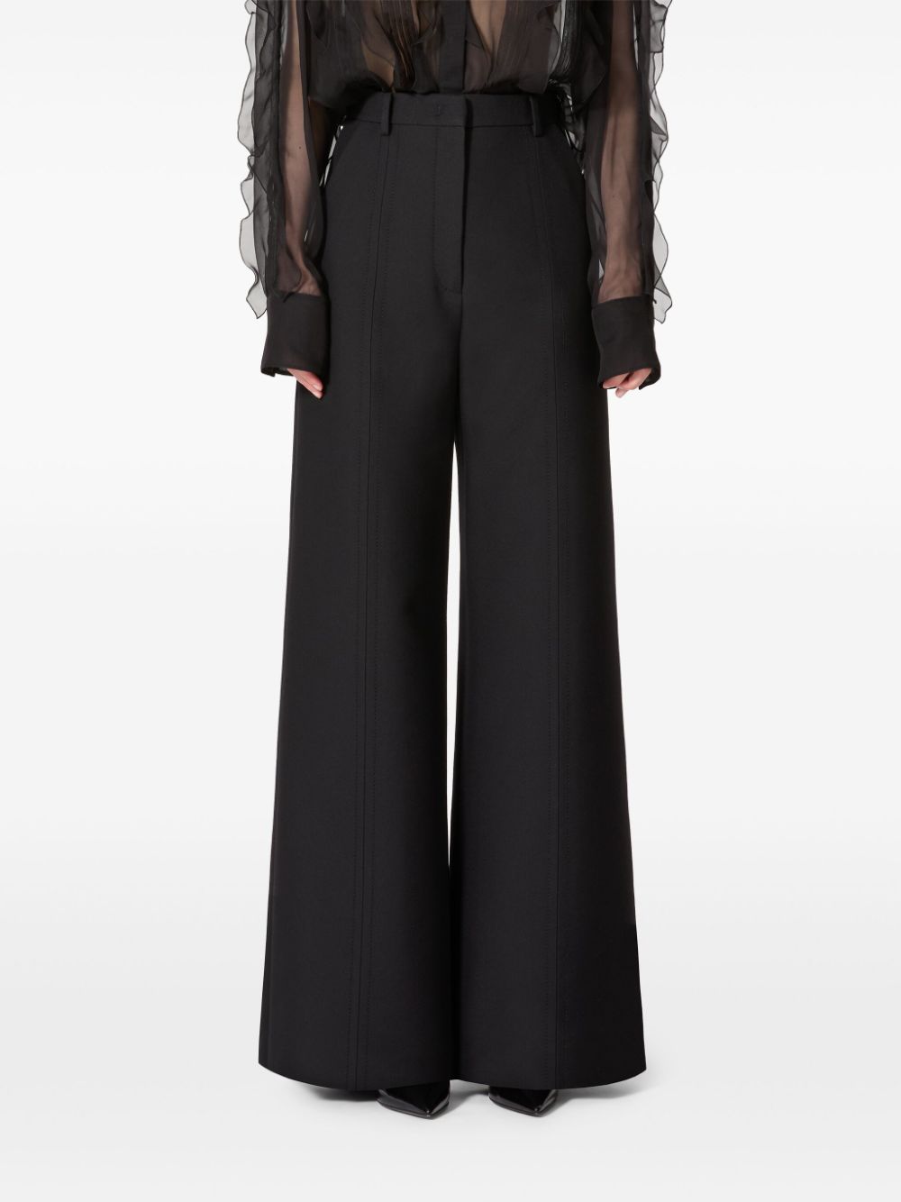 Valentino Black Virgin Wool-Silk Trousers image 2