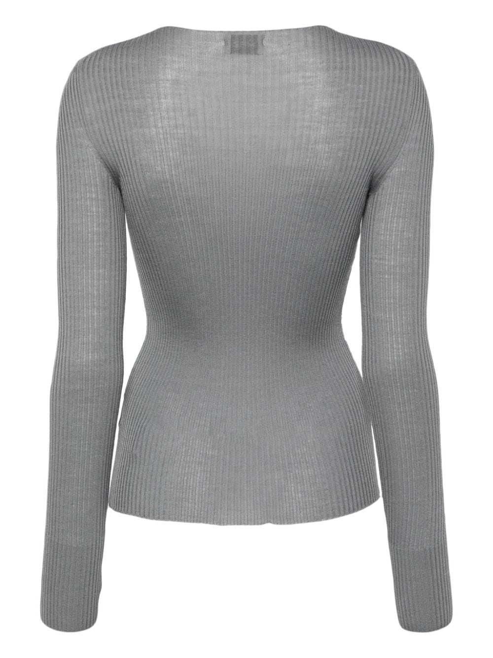 MRZ Grey Ribbed Knit Crew Neck Sweater image 1