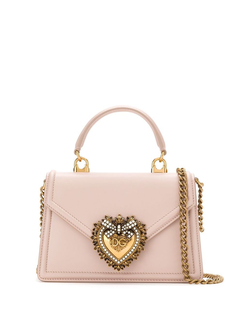 Dolce & Gabbana Pink Leather Sacred Heart Shoulder Bag image 0