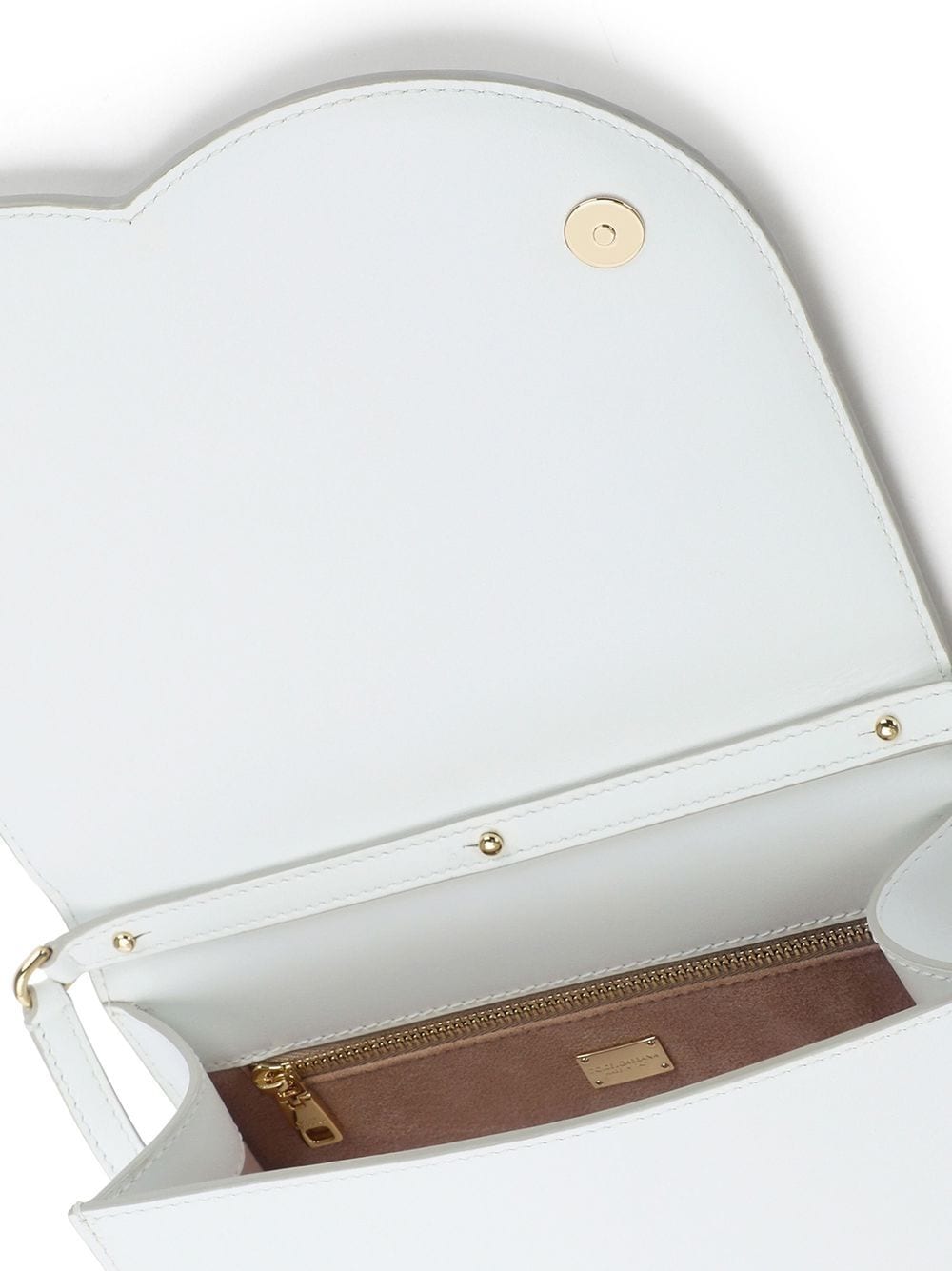 Dolce & Gabbana Embossed Logo White Calf Leather Shoulder Bag image 4