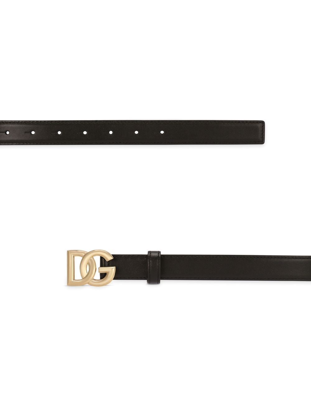 Dolce & Gabbana Black Calf Leather Belt with Logo Buckle image 1