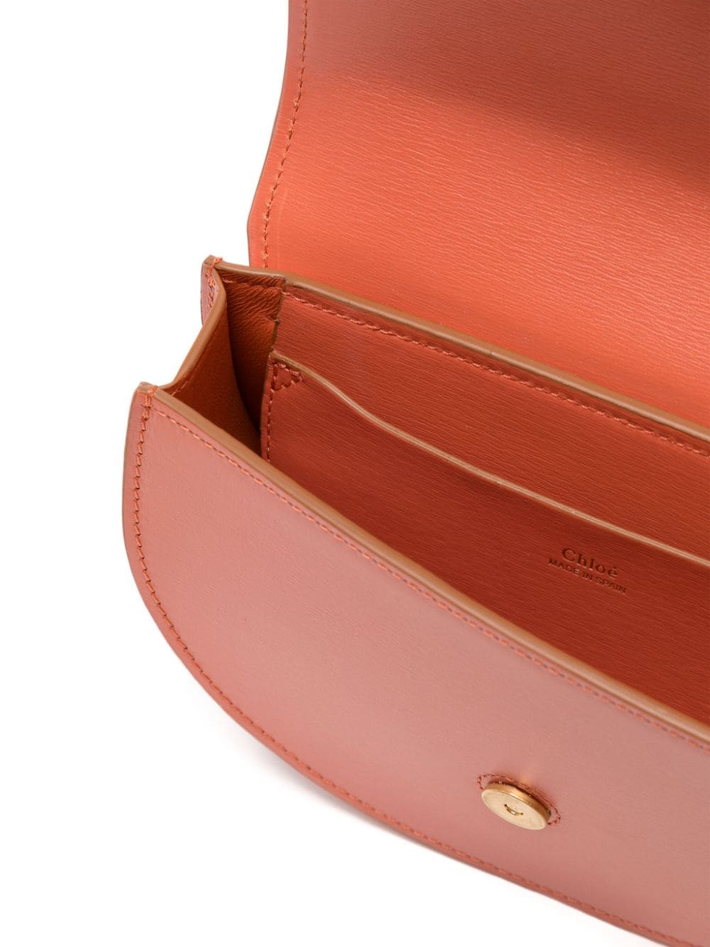 Chloè Orange Calf Leather Foldover Top Bag image 1