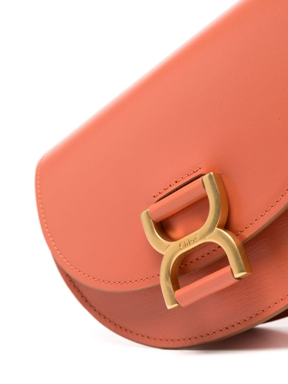 Chloè Orange Calf Leather Foldover Top Bag image 3