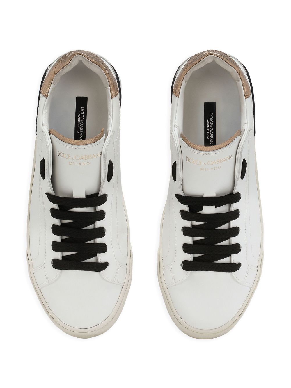 Dolce & Gabbana White Logo-Embossed Leather Sneakers image 1