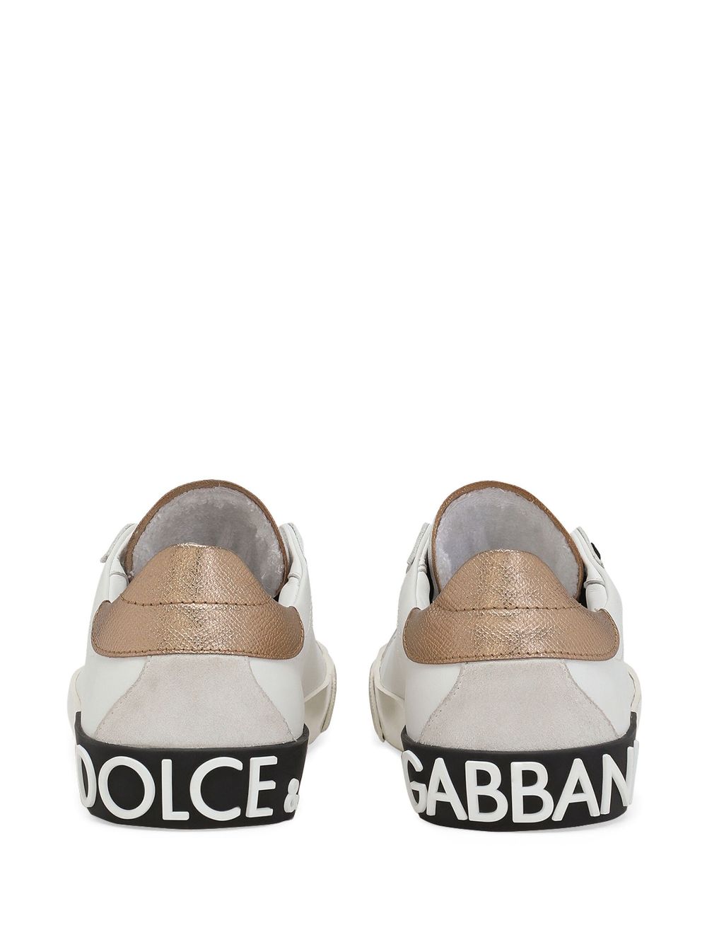 Dolce & Gabbana White Logo-Embossed Leather Sneakers image 3