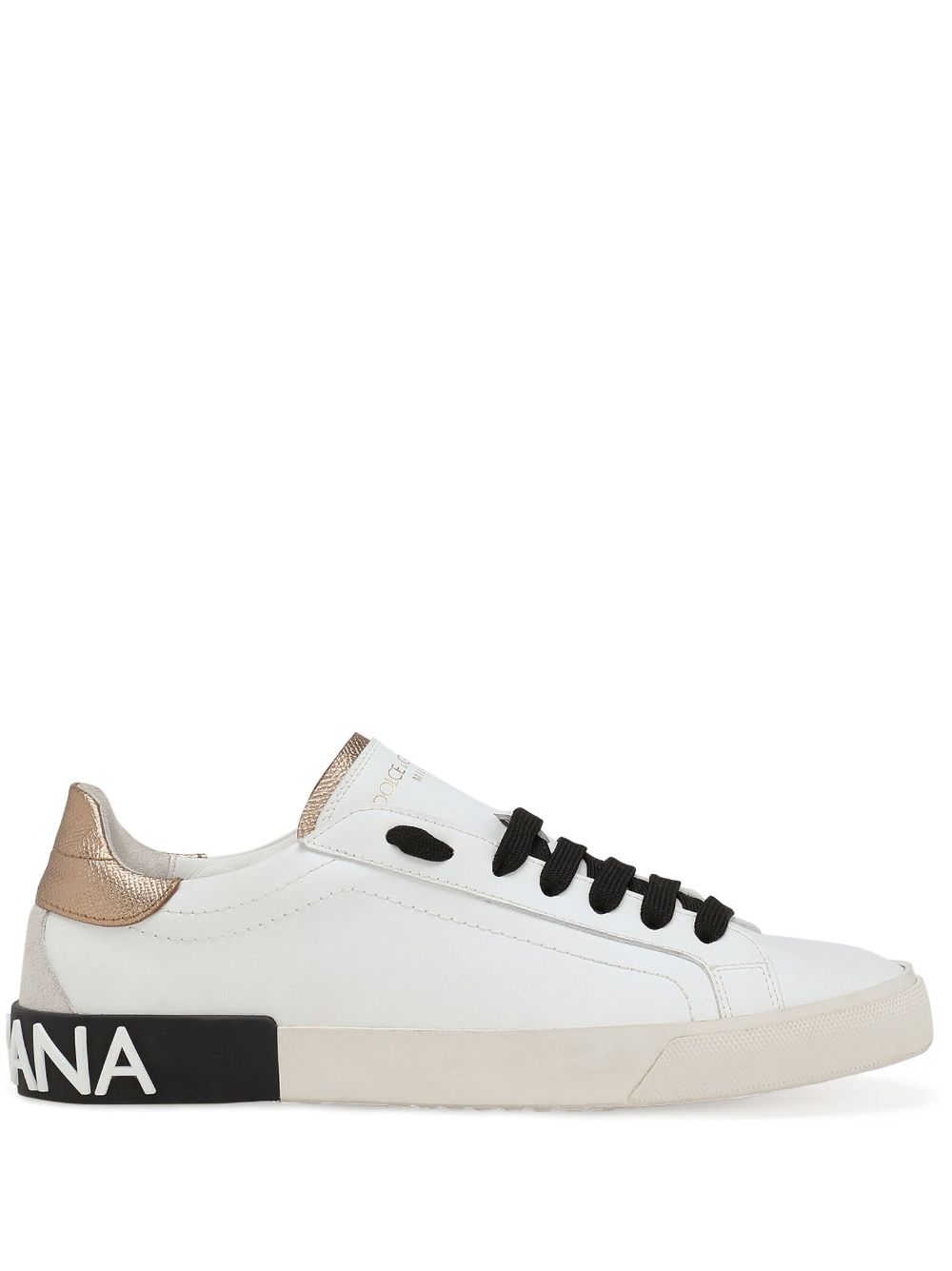 Dolce & Gabbana White Logo-Embossed Leather Sneakers image 0