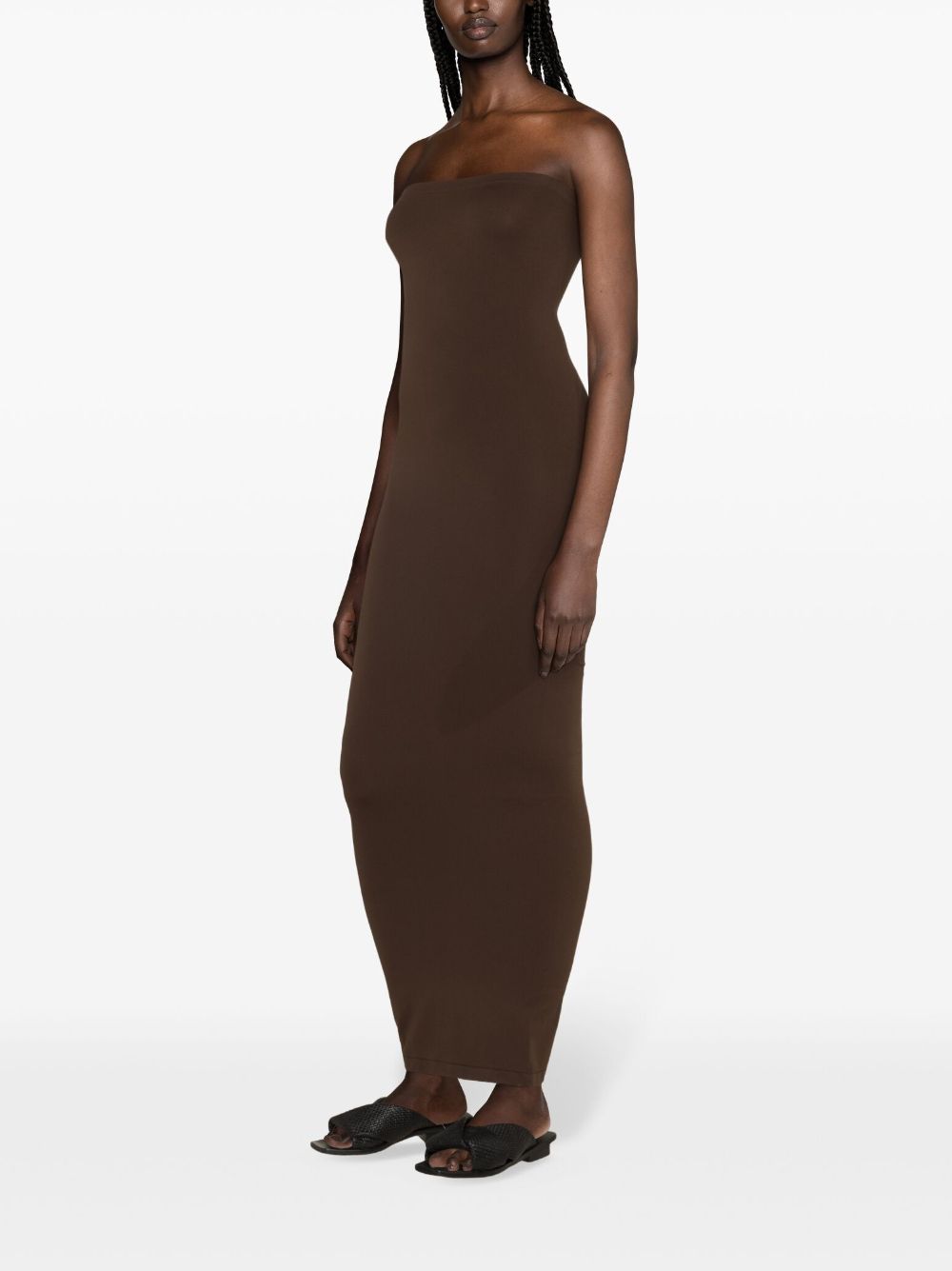 Wolford Fatal Long Dress in Brown image 1